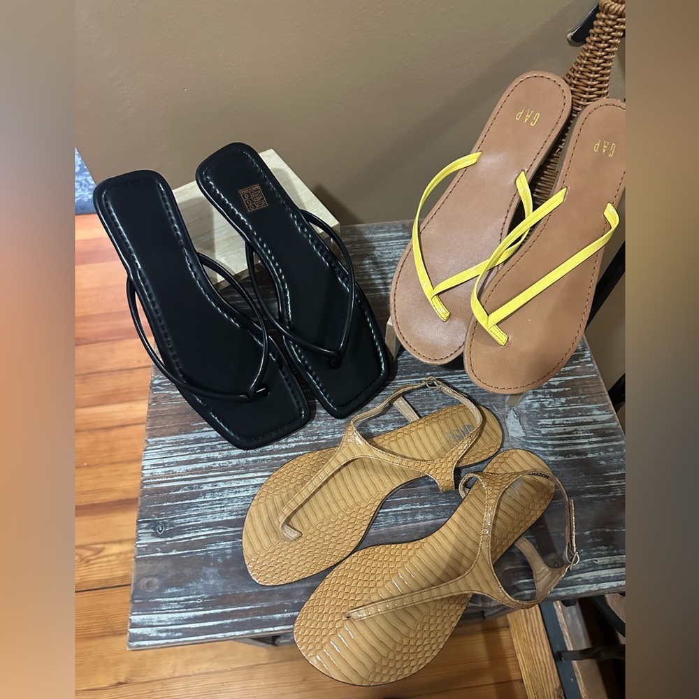 Three pairs of sandals